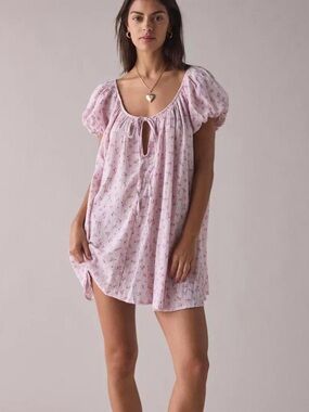 uo beach ruffle mini dress Mima John Polka Dot High Neck Waist Back Cut-Out Tie-Up Hem Contrast Ruffle  Mini Dress, Elegant & Romantic For Beach, Daily Outing, Date Party Vacation  Summer